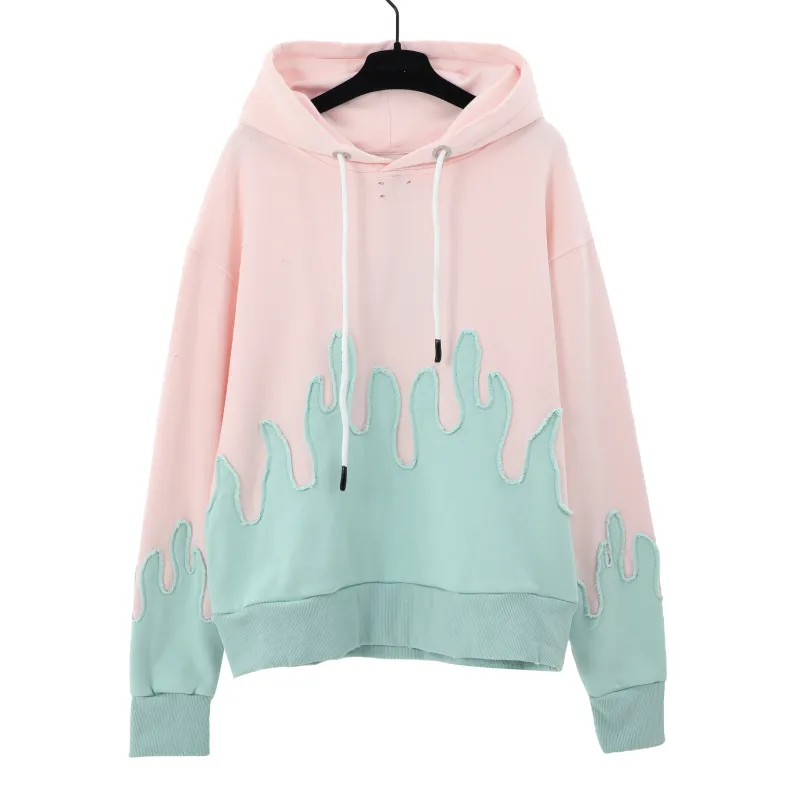 Palm Angels Layered Flames Drawstring Hoodie WD158#