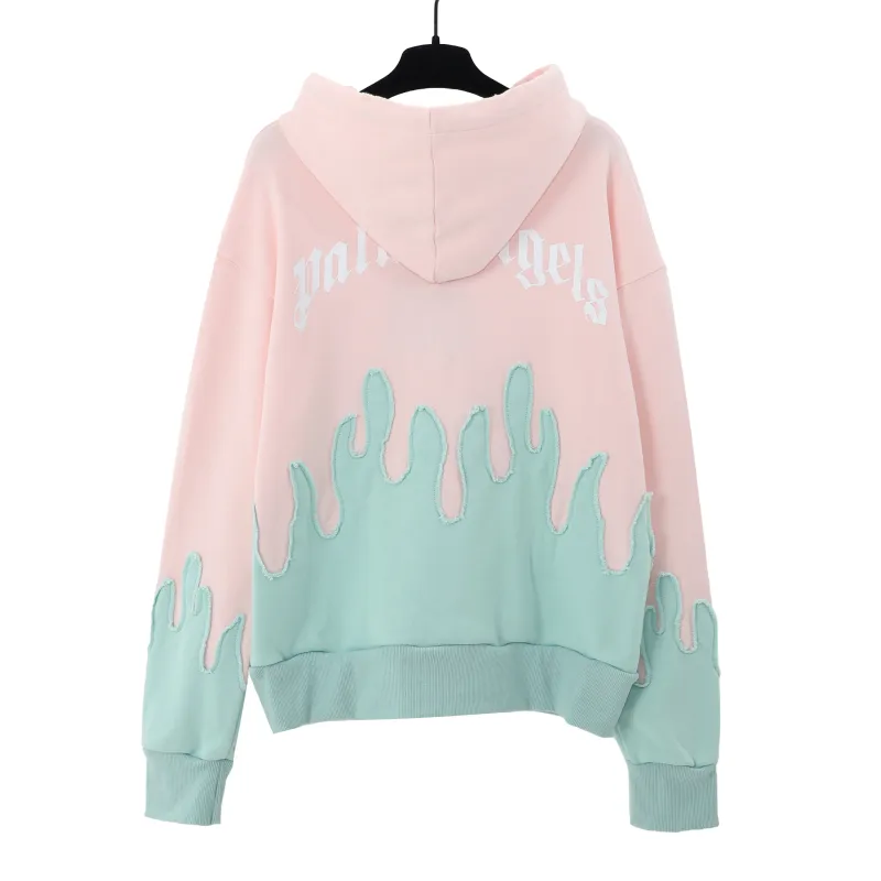 Palm Angels Layered Flames Drawstring Hoodie WD158#