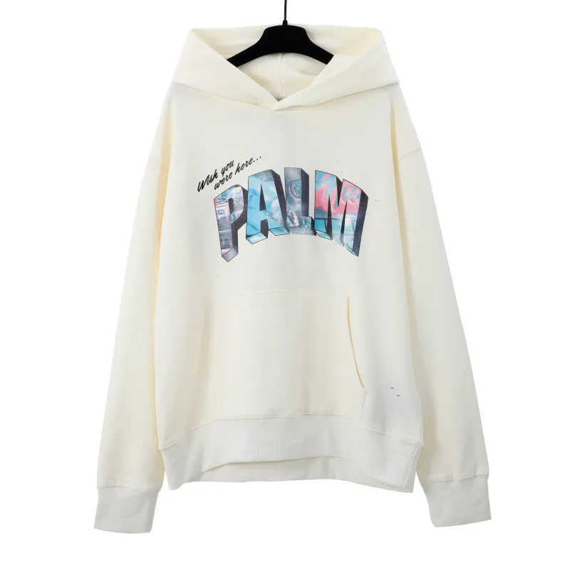 Palm Angels Logo-print Distressed Hoodie WD160#
