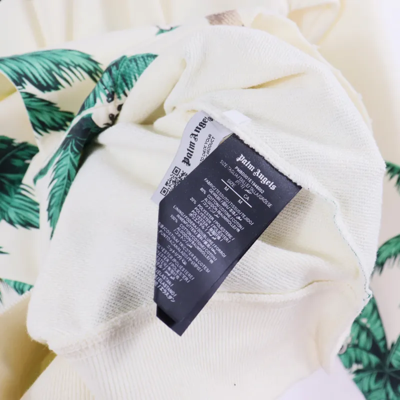 Palm Angels Palms & Skull Vintage Hoodie White/Green BRA5209