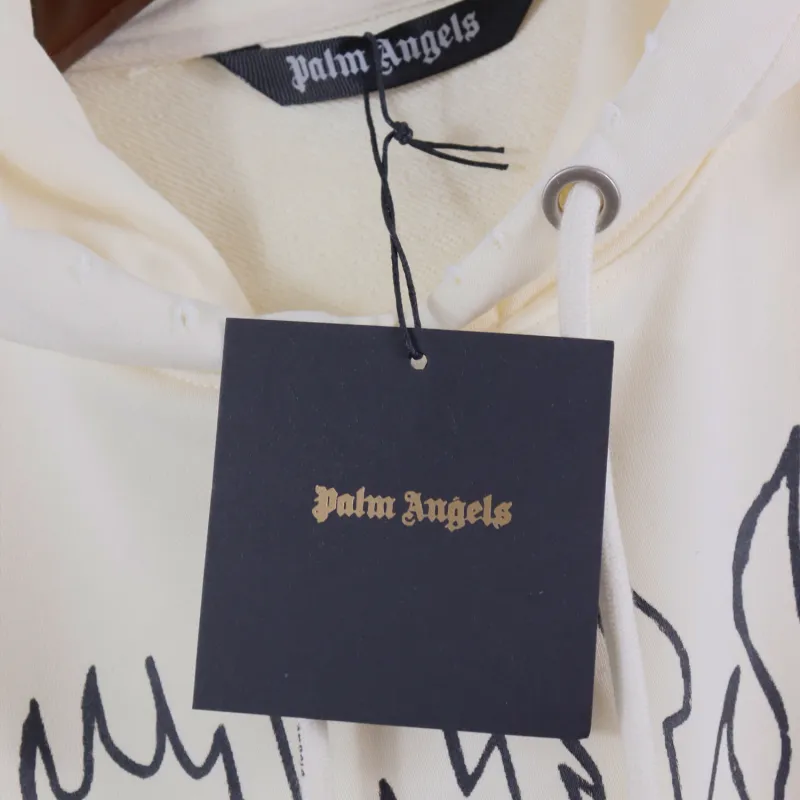 Palm Angels Palms & Skull Vintage Hoodie White/Green BRA5209