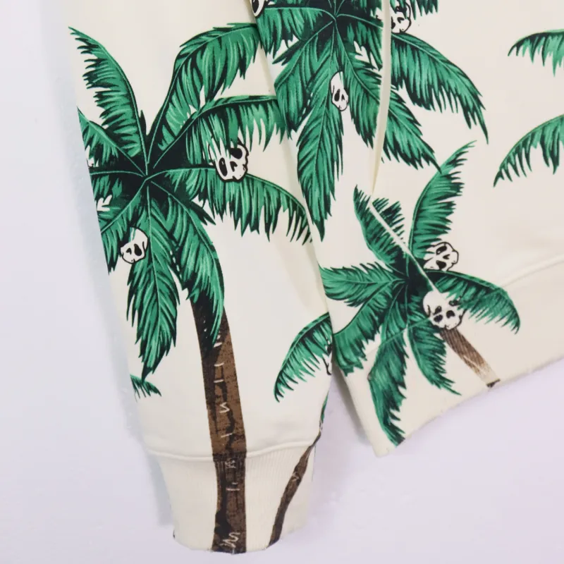 Palm Angels Palms & Skull Vintage Hoodie White/Green BRA5209