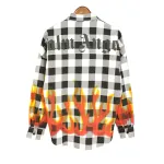 Palm Angels Flames Flannel Overshirt White/Black BRA6839