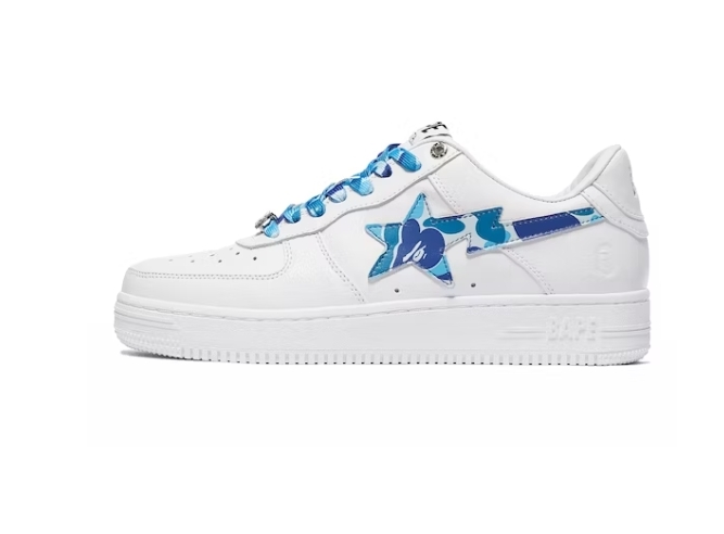 A Bathing Ape Bape Sta Low White ABC Camo Blue 1H20191045-BLU