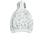 BAPE Space Camo Shark Full Zip Hoodie White