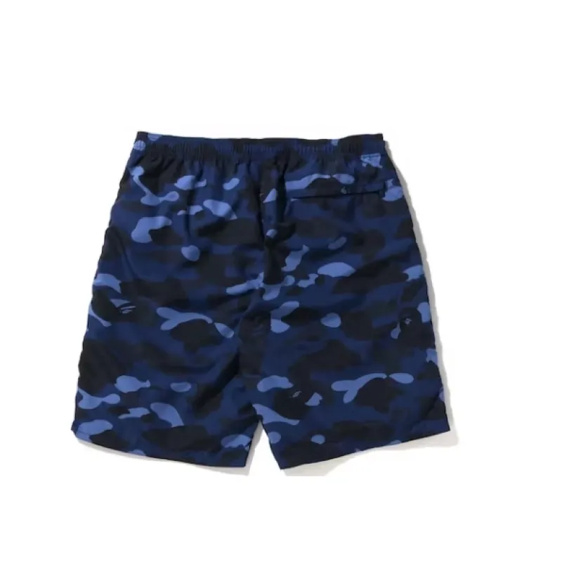 BAPE Color Camo Shark Beach Shorts Navy
