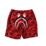 BAPE Color Camo Shark Beach Shorts Red