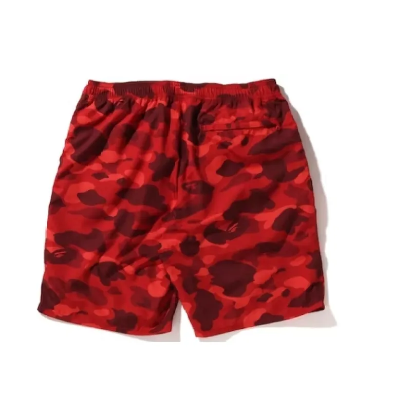 BAPE Color Camo Shark Beach Shorts Red