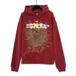 Sp5der Logo Hoodie Maroon
