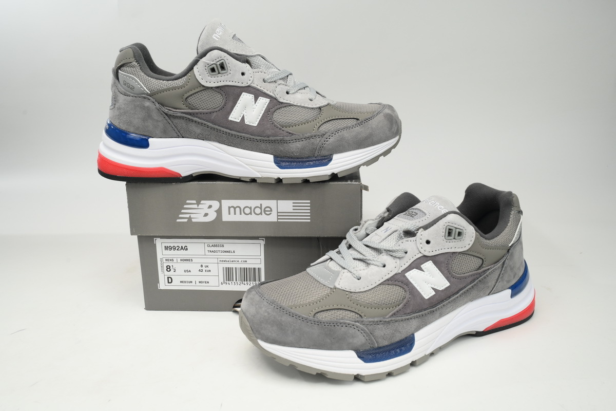 New Balance 992 Grey Blue Red M992AG