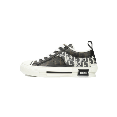 B23 Low Top Black and White Oblique Canvas  01