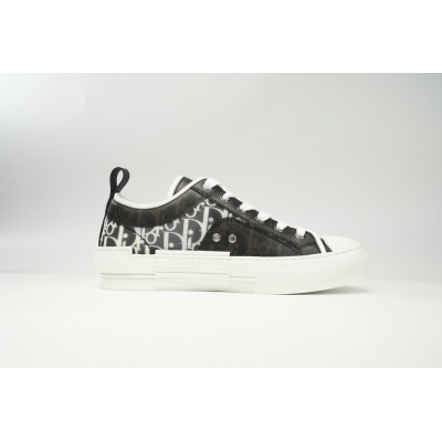 B23 Low Top Black and White Oblique Canvas  02