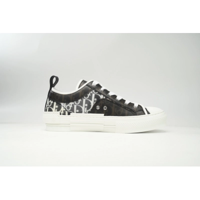B23 Low Top Black and White Oblique Canvas  02