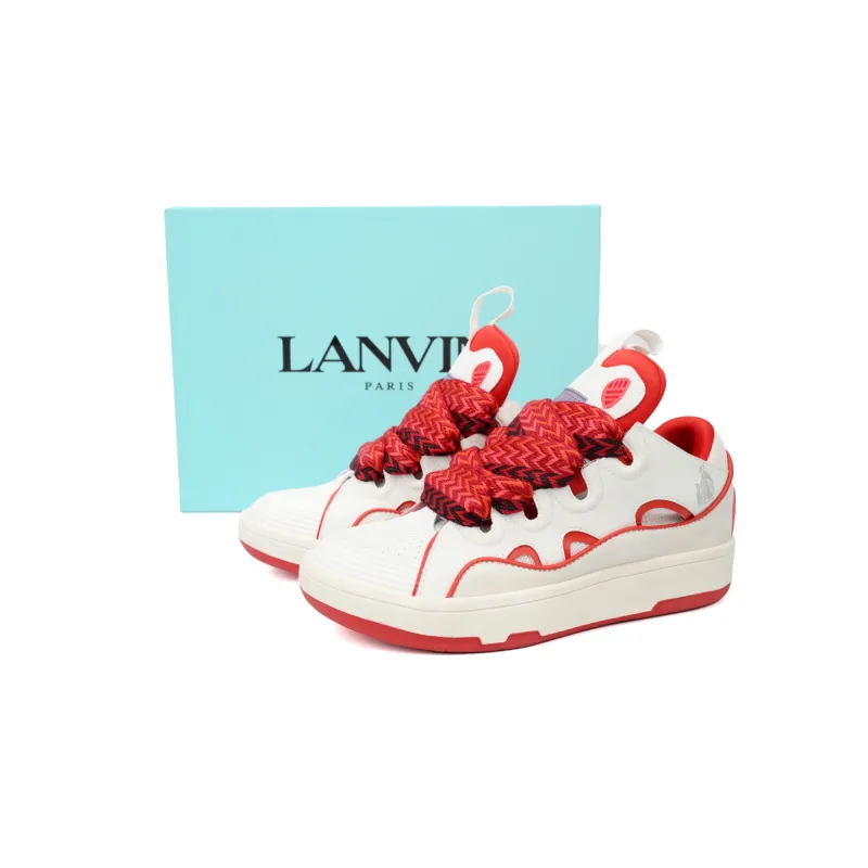 Lanvin Leather Curb White Red