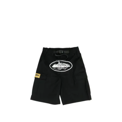Corteiz Alcatraz Cargo Shorts Black 01