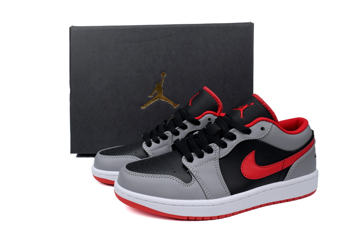 Jordan 1 Low Black Light Smoke Grey Gym Red 553558-060