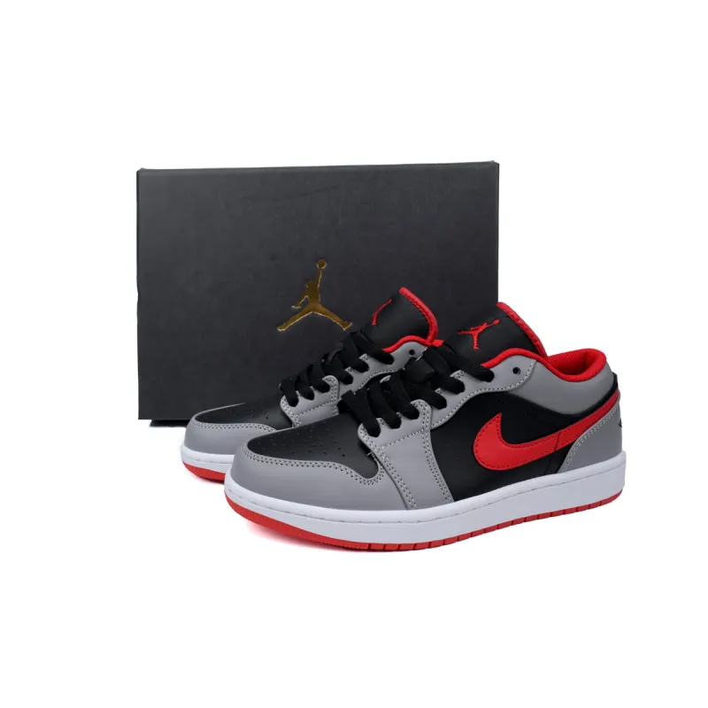 Jordan 1 Low Black Light Smoke Grey Gym Red 553558-060