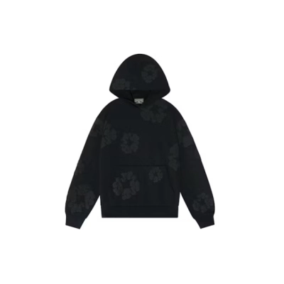 Denim Tears Cotton Wreath Hoodie Black Monochrome 01