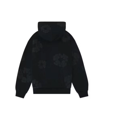 Denim Tears Cotton Wreath Hoodie Black Monochrome 02