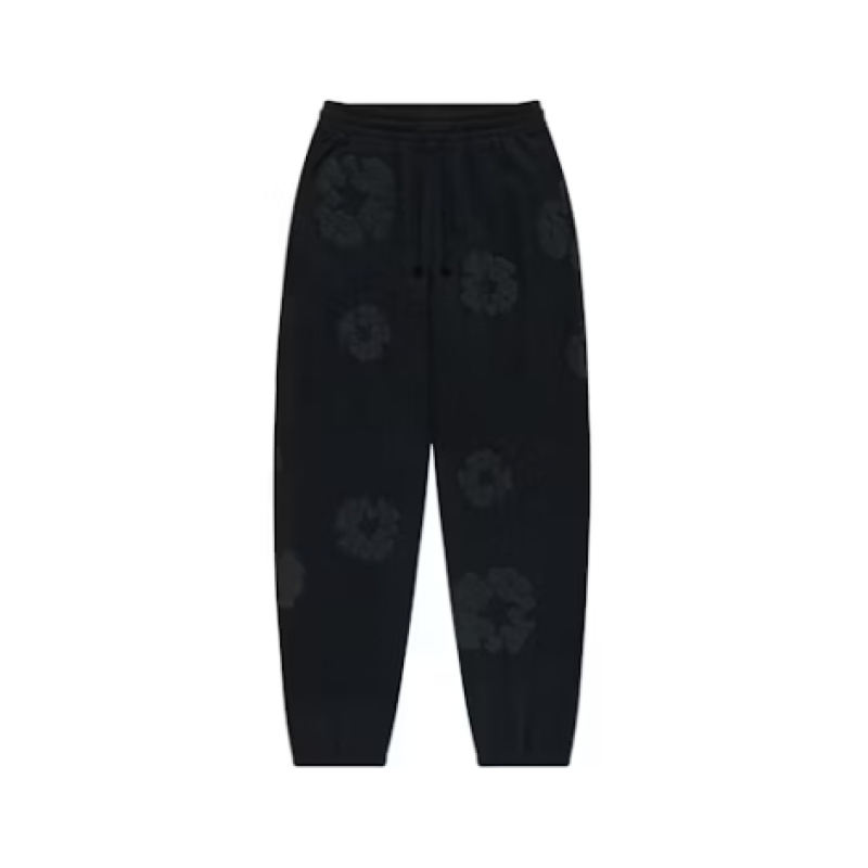 Denim Tears Cotton Wreath Sweatpants Black Monochrome