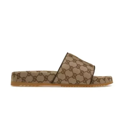 Gucci GG Slide Beige Canvas 02