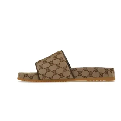 Gucci GG Slide Beige Canvas 01