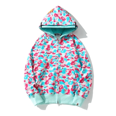 BAPE Store Miami Pullover Hoodie Pink and Blue 01
