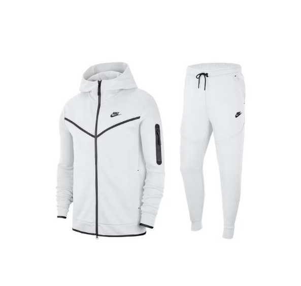 Nike Sportswear Tech Fleece Full-Zip Hoodie & Joggers Set White