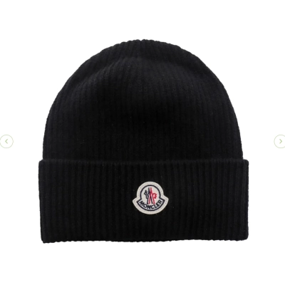  [Add One]   Moncler Wool Cashmere Hat Beanies Black  01