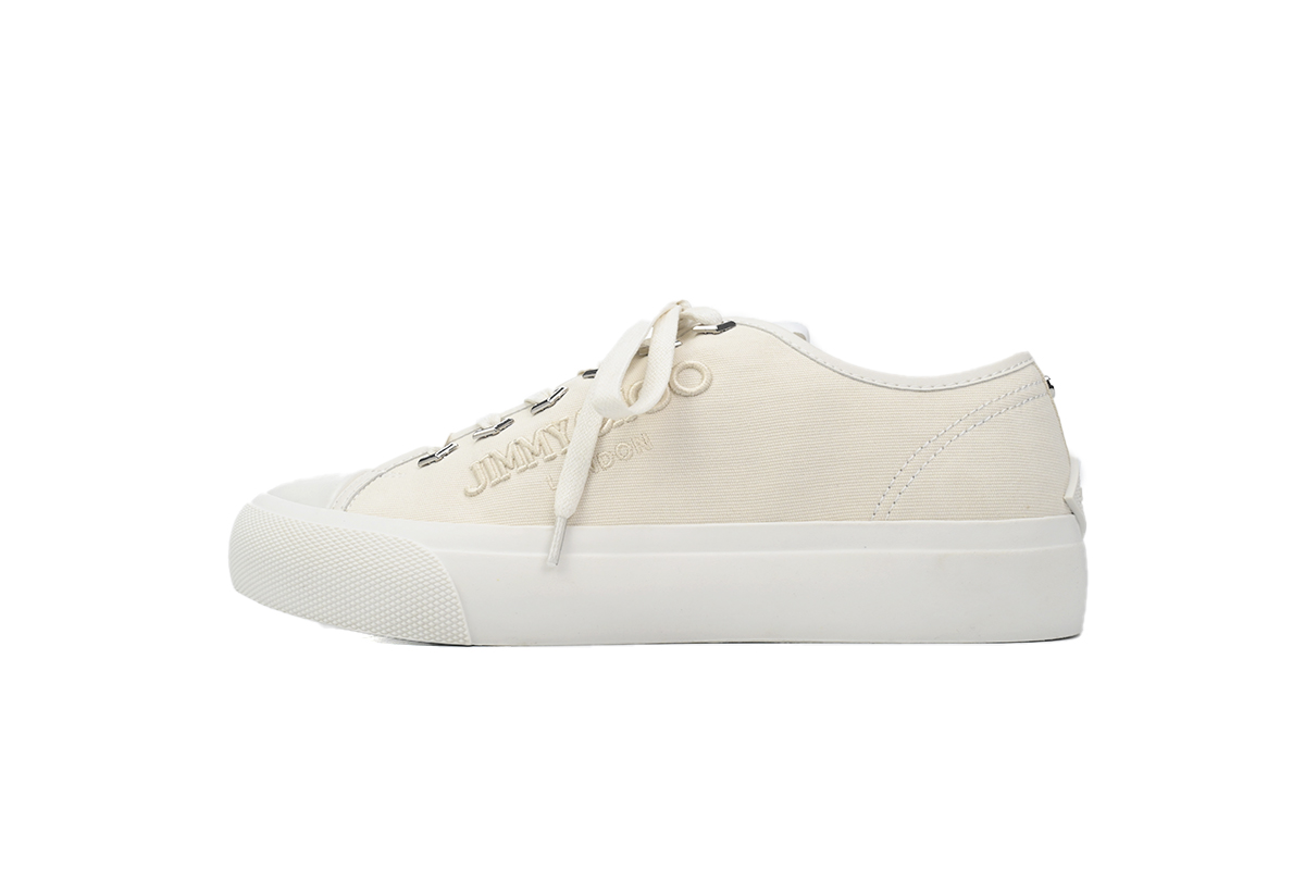 Jimmy Choo Palma Maxi White Canvas Platform Trainers PALMAMAXIFCYE