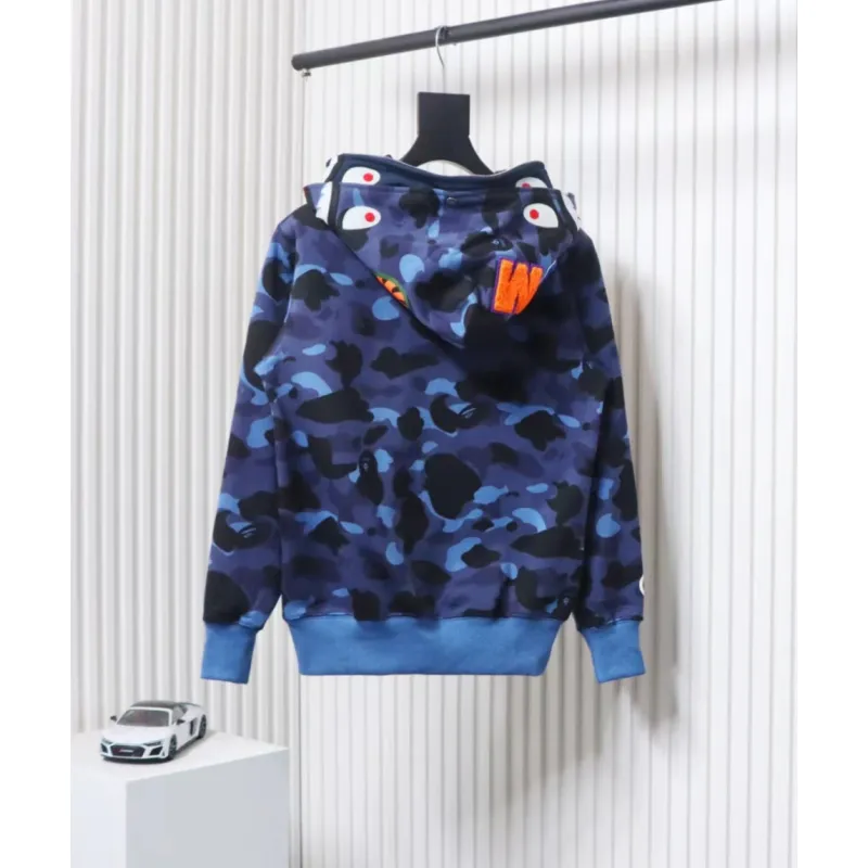 BAPE Color Camo Shark Full Zip Hoodie Blue