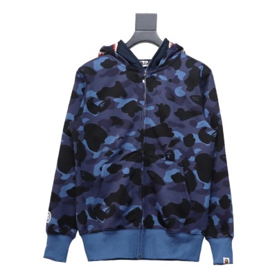 BAPE Color Camo Shark Full Zip Hoodie Blue 01