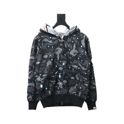 BAPE Space Camo Shark Full Zip Hoodie Black 01
