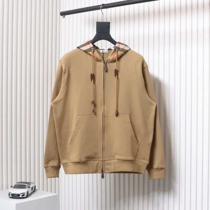 B**rry check hood cotton beige jacket