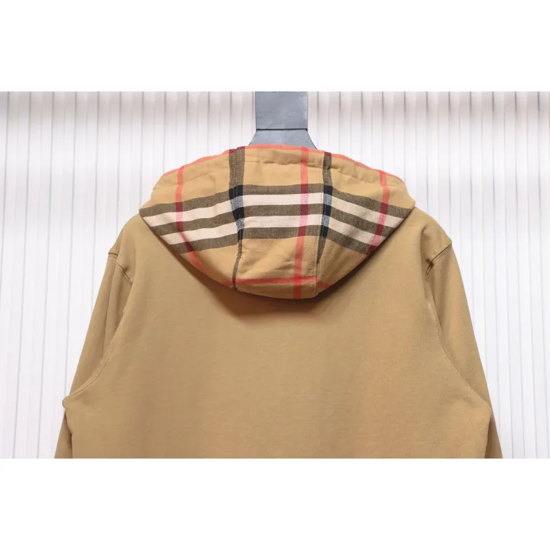 B**rry check hood cotton beige jacket