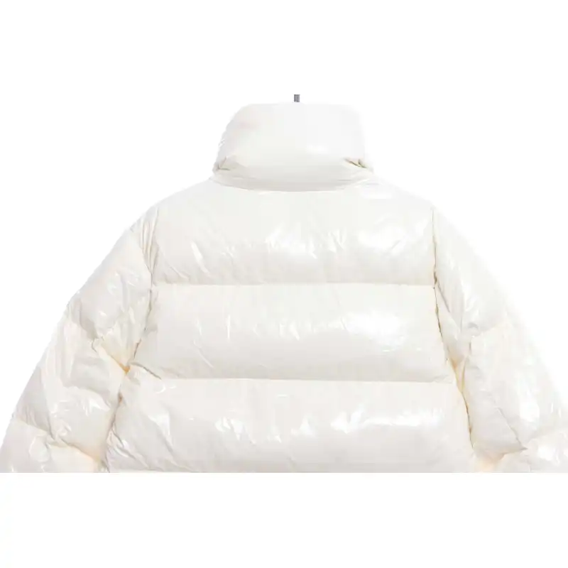 Moncler Lacquered Short Down Jacket White