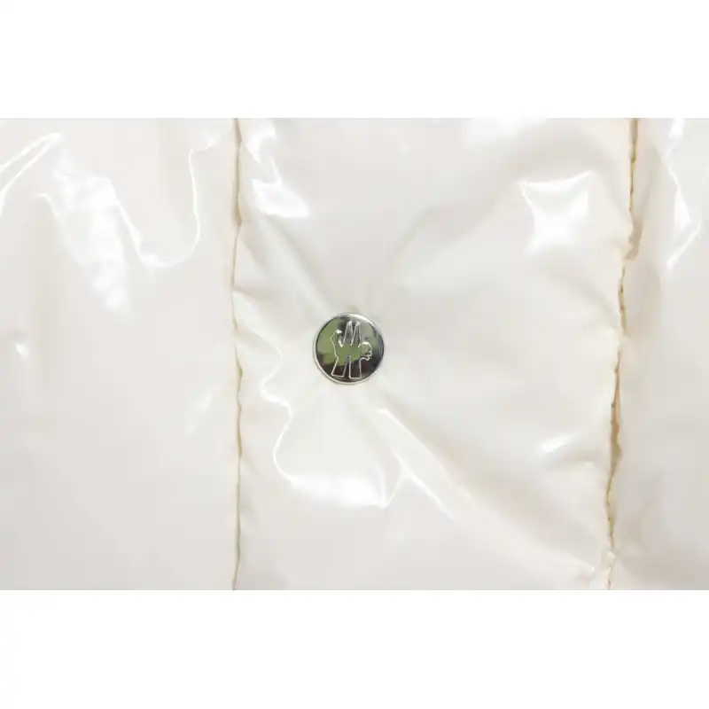 Moncler Lacquered Short Down Jacket White