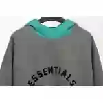 Fear of God Essentials Dark Heather Oatmeal Mint Leaf Nylon Fleece Hoodie