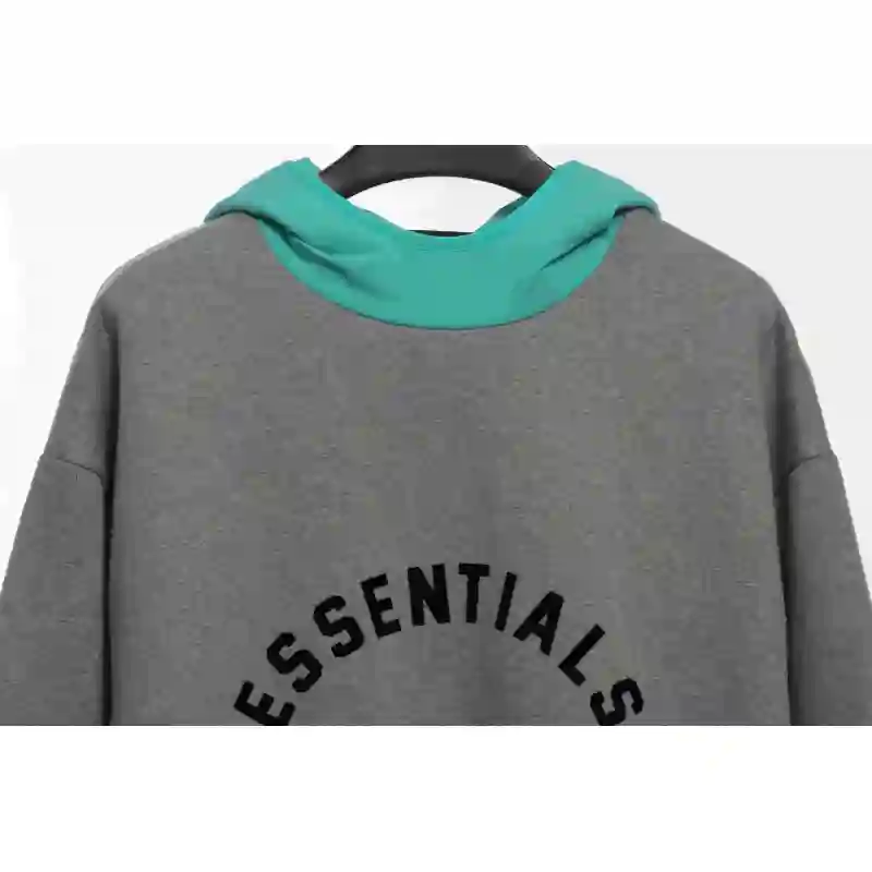 Fear of God Essentials Dark Heather Oatmeal Mint Leaf Nylon Fleece Hoodie