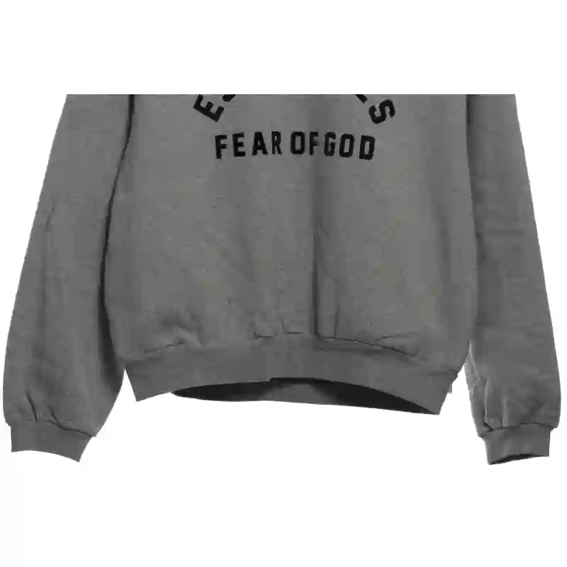 Fear of God Essentials Dark Heather Oatmeal Mint Leaf Nylon Fleece Hoodie