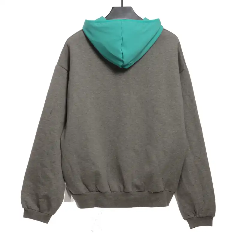 Fear of God Essentials Dark Heather Oatmeal Mint Leaf Nylon Fleece Hoodie