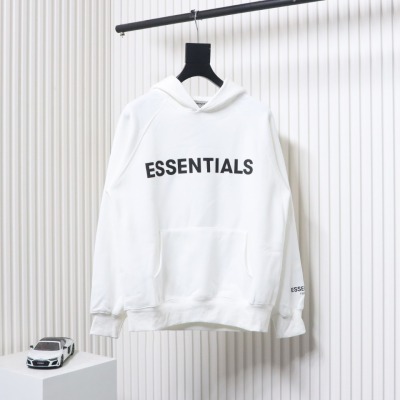 Fear of God Essentials Pullover Hoodie Applique Logo White 02