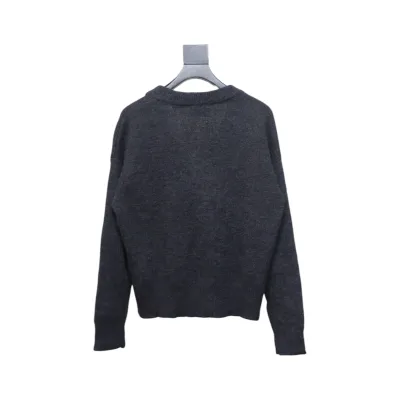 AMI Paris Ami de Coeur Cardigan Dark Grey 02