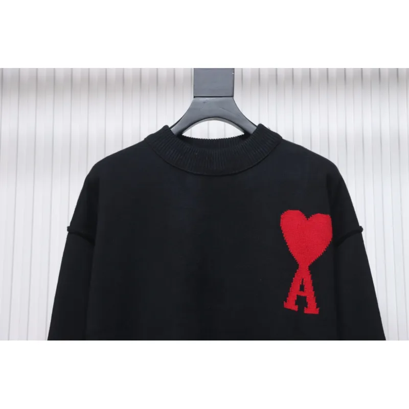 AMI Paris Ami de Coeur Sweater Black
