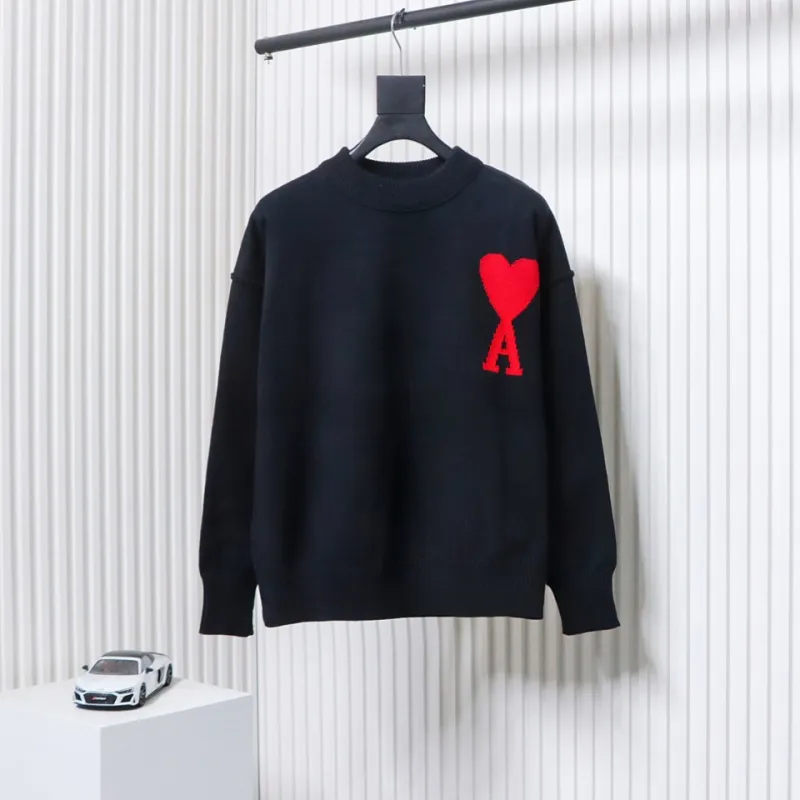AMI Paris Ami de Coeur Sweater Black