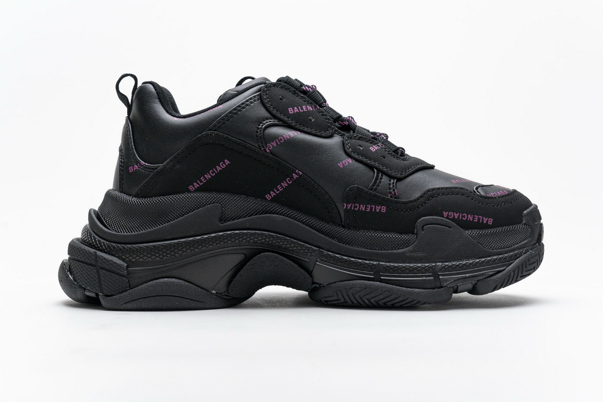 Balenciaga Triple S Black Pink Logo 524039 W2FA1 1022