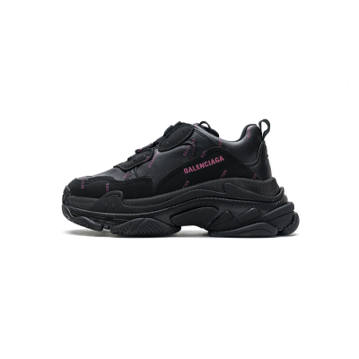 Balenciaga Triple S Black Pink Logo 524039 W2FA1 1022 01