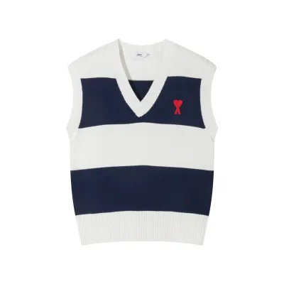 AMI Rugby Stripe Vest Knit 02