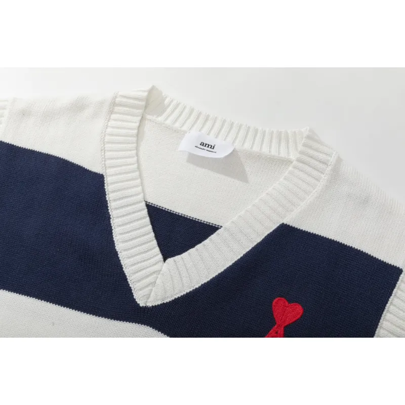 AMI Rugby Stripe Vest Knit