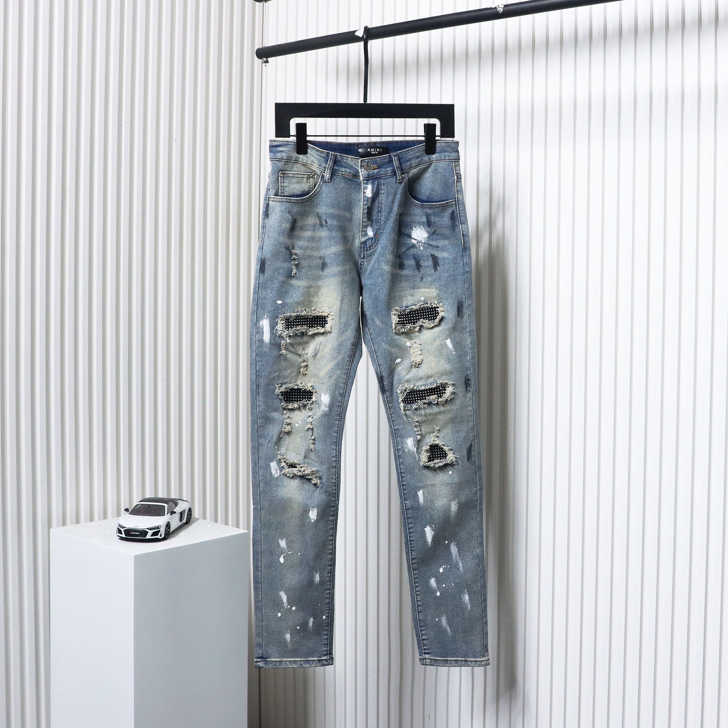Amiri Fashion Jeans Denim Blue 20